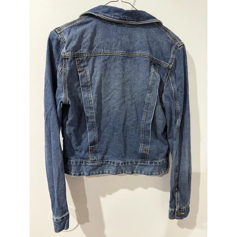 Free People Rumors Denim Jean Jacket Blue WOMEN SZ S